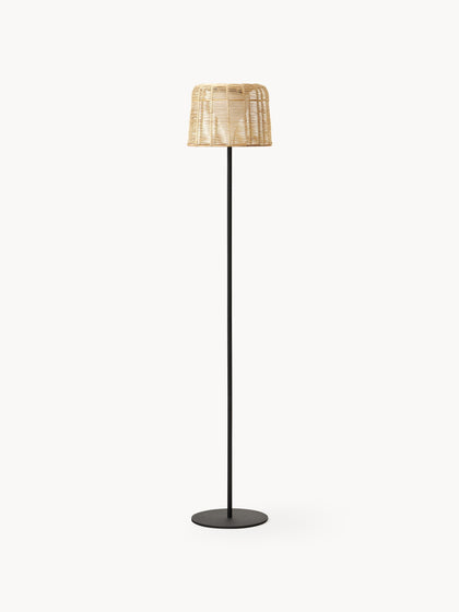 Westwing Lámpara LED solar para interior/exterior con pantalla de ratán Kyra