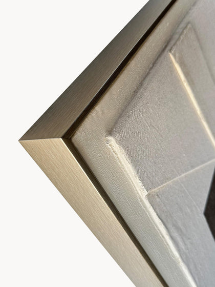 Westwing Lienzo Pintado A Mano Con Marco Brown Shapes