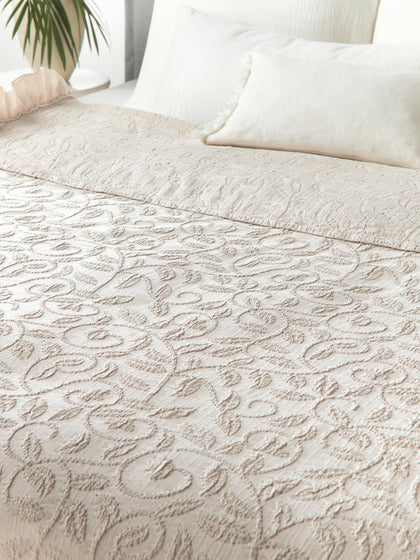 Westwing Manta De Algodón Estampado Con Volantes Clara