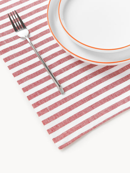 Westwing Manteles Individuales A Rayas Con Motivos Bordados Melony 2 Uds