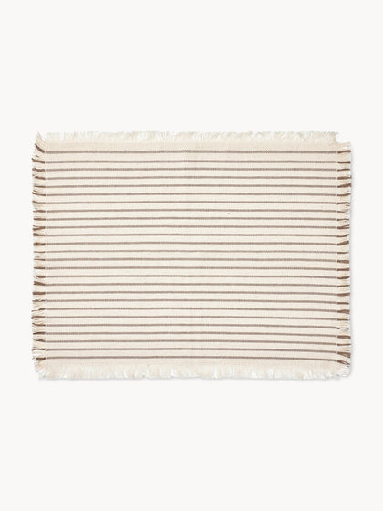 Westwing Manteles individuales de algodón Elouise con flecos 2 uds