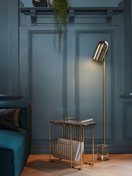 Westwing Mesa Auxiliar De Mármol Con Revistero Sino