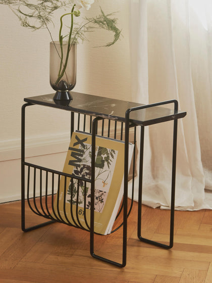 Westwing Mesa Auxiliar De Mármol Con Revistero Sino