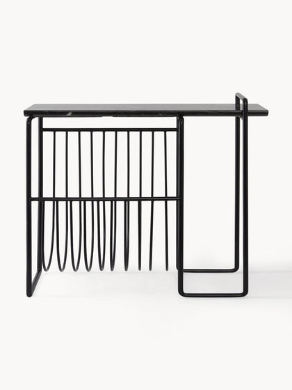 Westwing Mesa Auxiliar De Mármol Con Revistero Sino