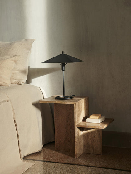 Westwing Mesa Auxiliar De Travertino Con Dos Estantes Distinct