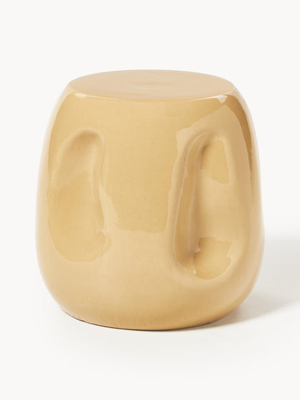 Westwing Mesa auxiliar redonda artesanal de cerámica Currents