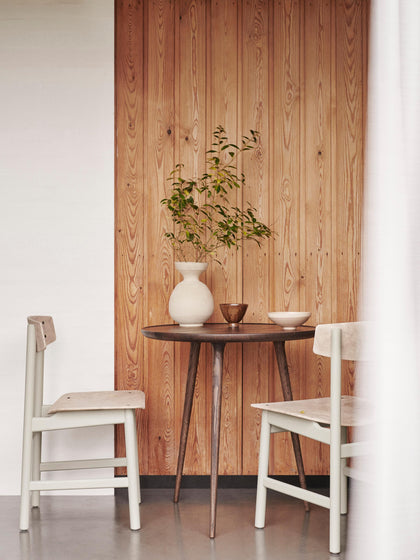 Westwing Mesa Auxiliar Redonda Artesanal De Madera De Roble Accent