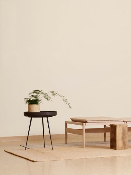 Westwing Mesa Auxiliar Redonda Artesanal De Madera De Roble Bowl