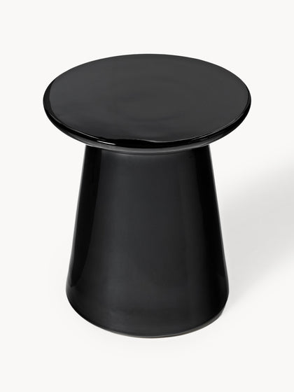 Westwing Mesa Auxiliar Redonda Con Superficie Brillante Dustan