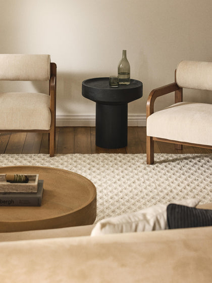 Westwing Mesa Auxiliar Redonda De Madera De Mango Benno