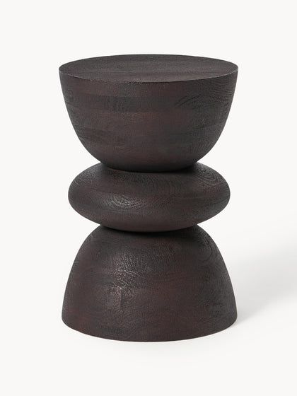 Westwing Mesa auxiliar redonda de madera de mango Benno