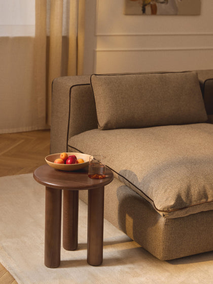 Westwing Mesa Auxiliar Redonda De Madera De Roble Didi