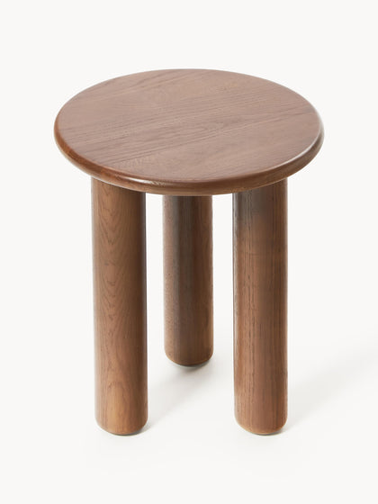 Westwing Mesa Auxiliar Redonda De Madera De Roble Didi