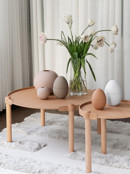 Westwing Mesa Auxiliar Redonda De Madera De Roble Woody