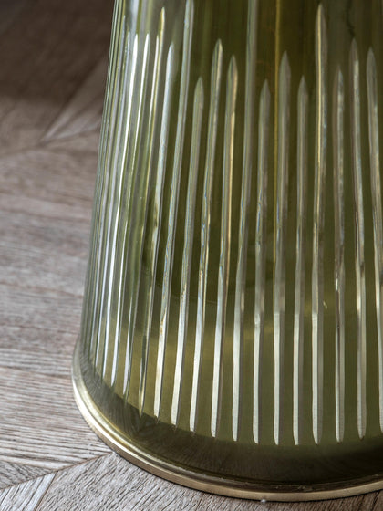 Westwing Mesa Auxiliar Redonda De Vidrio Soplado Con Tablero De Mármol Turin