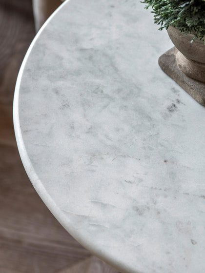 Westwing Mesa Auxiliar Redonda De Vidrio Soplado Y Mármol Turin