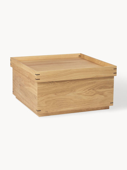 Westwing Mesa de centro artesanal de madera de roble con espacio de almacenamiento Japanese