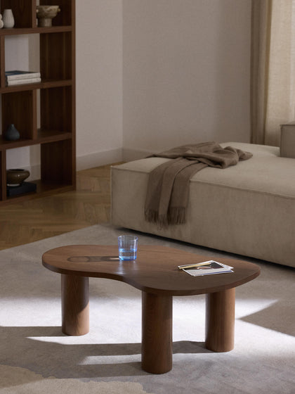 Westwing Mesa De Centro De Forma Orgánica De Madera De Nogal Didi