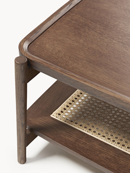 Westwing Mesa De Centro De Madera Con Espacio De Almacenaje De Tejido Vienés Libby