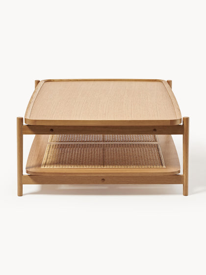 Westwing Mesa De Centro De Madera Con Espacio De Almacenaje De Tejido Vienés Libby