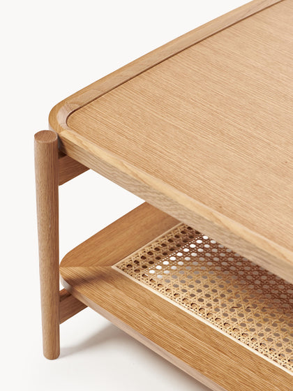 Westwing Mesa De Centro De Madera Con Espacio De Almacenaje De Tejido Vienés Libby