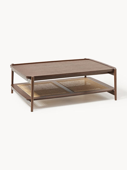 Westwing Mesa De Centro De Madera Con Espacio De Almacenaje De Tejido Vienés Libby