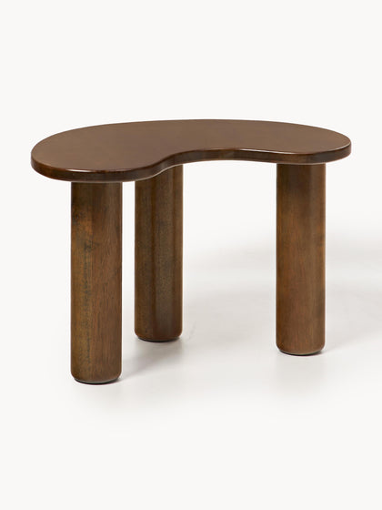 Westwing Mesa de centro de madera de caucho con forma orgánica Luppa