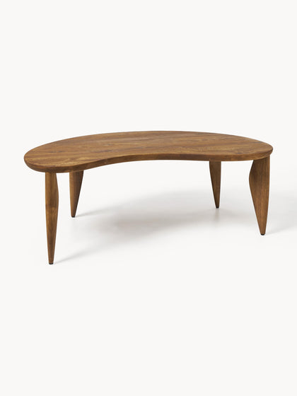 Westwing Mesa de centro de madera de nogal de forma orgánica Feve