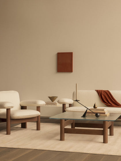 Westwing Mesa De Centro De Madera De Roble Con Tapablero De Vidrio Brasilia