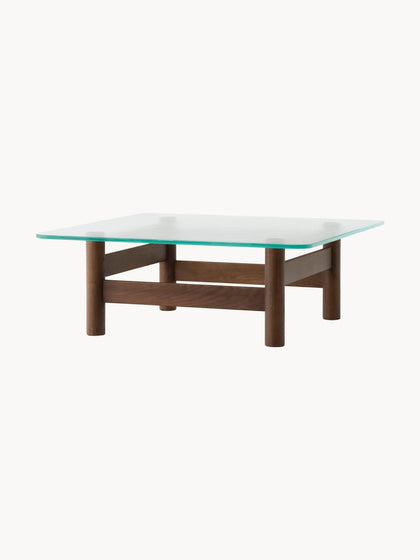 Westwing Mesa De Centro De Madera De Roble Con Tapablero De Vidrio Brasilia