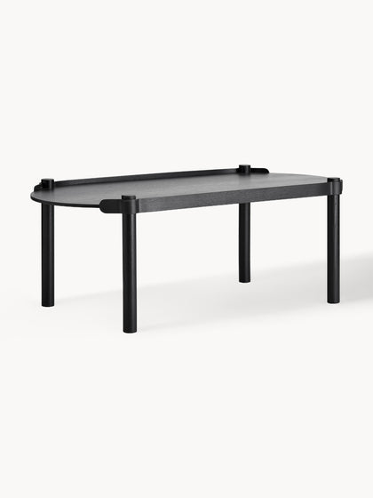 Westwing Mesa de centro ovalada de madera de roble Woody