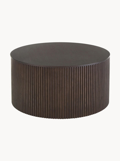 Westwing Mesa de centro redonda de madera con espacio de almacenamiento Nele