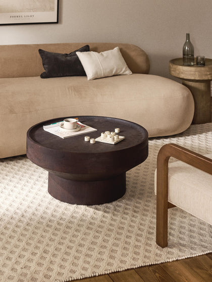 Westwing Mesa De Centro Redonda De Madera De Mango Benno