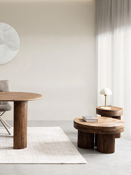 Westwing Mesa De Centro Redonda De Madera De Mango Dacca