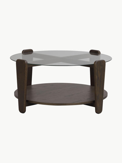 Westwing Mesa De Centro Redonda De Madera De Roble Arran