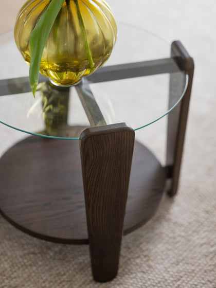 Westwing Mesa De Centro Redonda De Madera De Roble Arran