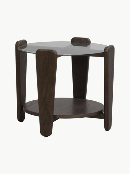 Westwing Mesa de centro redonda de madera de roble Arran