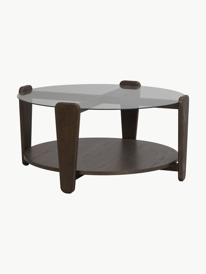 Westwing Mesa de centro redonda de madera de roble Arran