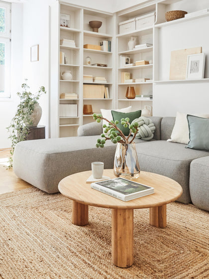 Westwing Mesa De Centro Redonda De Madera De Roble Didi