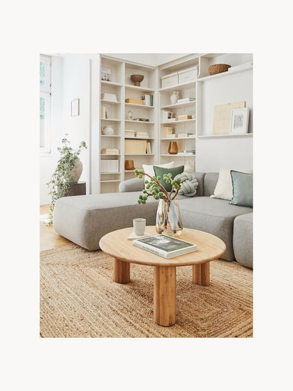 Westwing Mesa De Centro Redonda De Madera De Roble Didi