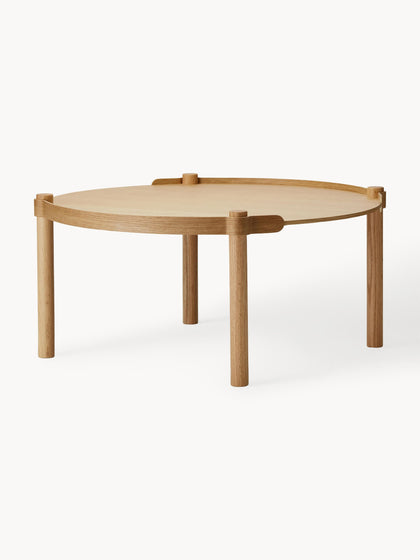 Westwing Mesa de centro redonda de madera de roble Woody