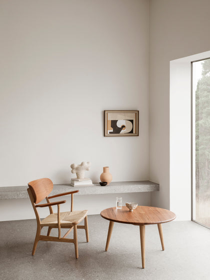 Westwing Mesa De Centro Redonda De Madera De Roble Y Teca CH008