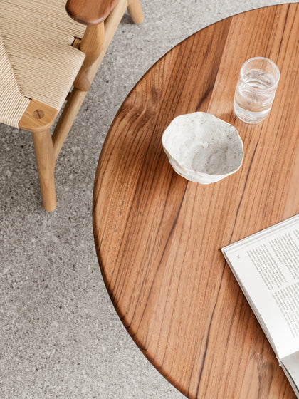 Westwing Mesa De Centro Redonda De Madera De Roble Y Teca CH008