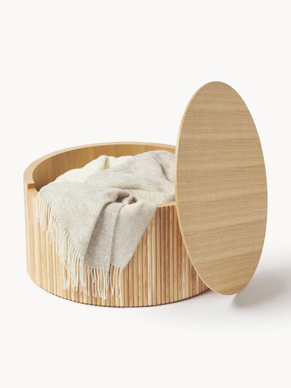 Westwing Mesa De Centro Redonda De Madera Nele Con Espacio De Almacenamiento