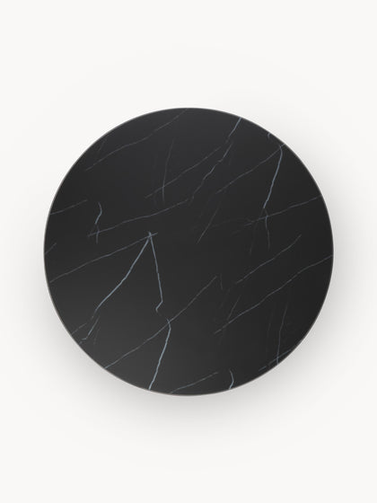 Westwing Mesa De Centro Redonda Grande Con Tablero De Vidrio En Look Mármol Antigua