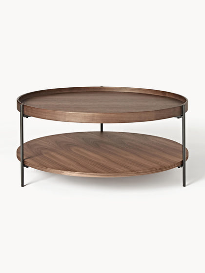 Westwing Mesa de centro redonda grande de madera Renee