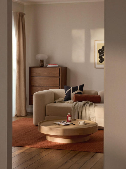 Westwing Mesa De Centro Redonda XL De Madera De Mango Benno