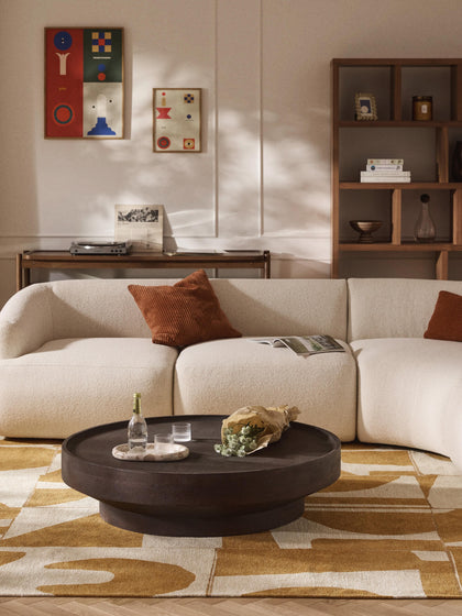 Westwing Mesa De Centro Redonda XL De Madera De Mango Benno