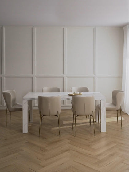 Westwing Mesa De Comedor Carl Tablero En Aspecto Mármol 180 x 90 cm