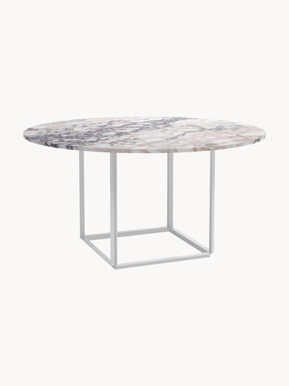 Westwing Mesa de comedor con tablero de mármol Florence Ø 145 cm